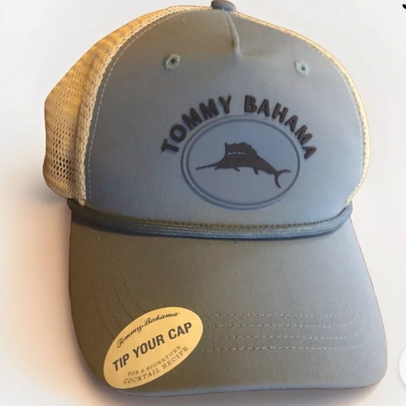 NEW - Tommy Bahama BLUE Mesh Rope Hat - Adjustable - Trucker- Fishing - Golf - Picture 3 of 5